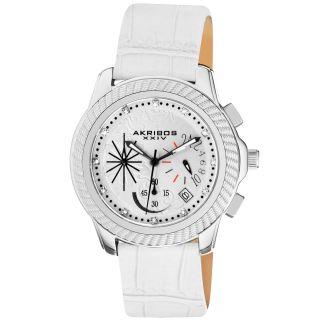 Akribos XXIV Womens Diamond Chronograph Strap Watch