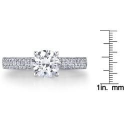 14k White Gold 1 1/4ct TDW Certified Diamond Engagement Ring (H, SI3