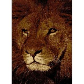 Alexa Cameo Kids Jungle King Lion Brown Rug (53 x 79)