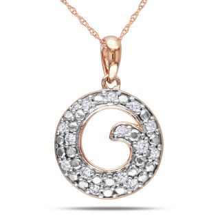 10k Pink Gold 1/6ct TDW Diamond Fashion Necklace (G H, I2 I3)