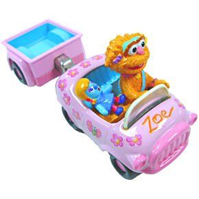 Sesame Street 123 Die Cast Zoe Car and Trailer Toys