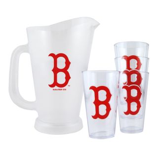 Boston Red Sox MLB Pitcher and Pint Glasses Set