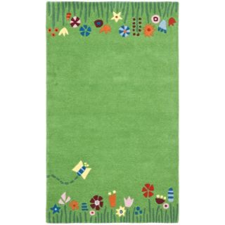 Handmade Childrens Summer Grass Green Wool Rug (8 x 10) Today $449