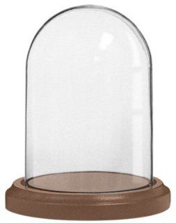 Clear Glass 4X7 Dome And Solid Wood Base Is Perfect For