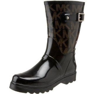  Michael Kors Womens Fulton Tall Black Rubber Rain Boot Shoes