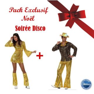 Pack Exclusif Noël Disco Doré   Achat / Vente DEGUISEMENT   PANOPLIE