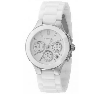 DKNY Womens White Chronograph Ceramic Bracelet Watch Today $214.99 4