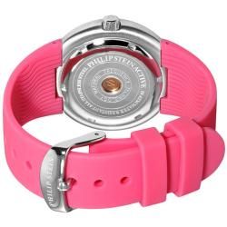 Philip Stein Womens Active Pink Rubber Strap Watch
