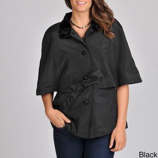 Betsey Johnson Womens Cape Belted Rain Coat