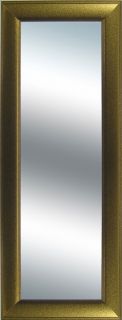 Goldtone Grooved Frame Long Wall Mirror