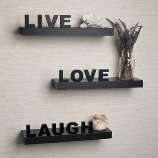 Laminate Live, Love, Laugh Inspirational Wall Shelves (Set of 3