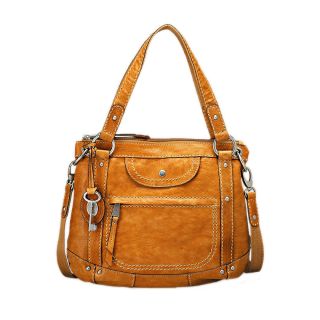 Fossil Liberty Tan Leather Satchel Handbag