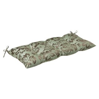 Pillow Perfect Outdoor Brown/Green Floral Tufted Loveseat Cushion with