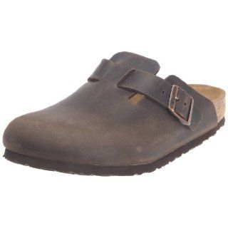 Birkenstock Clogs Boston from Leather in Peat with a regular