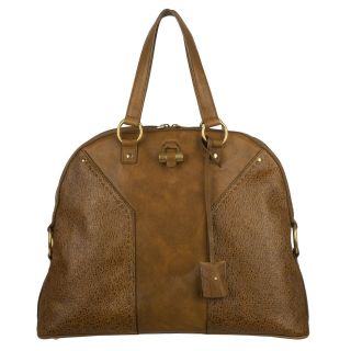 Yves Saint Laurent Muse Brown Pebbled Leather Tote Bag