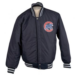 JH Designs Mens Chicago Cubs Reversible Wool Varsity Jacket