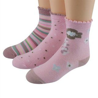 Country Kids Girls Candy Flower Quarter Sock Pink 3pairs