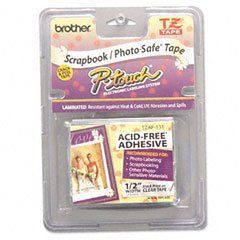 Brother 1/2 Inch x 26.2 Feet Black on Clear Acid Free Tape