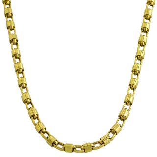 14k Yellow Gold Polished Bullet Link Necklace