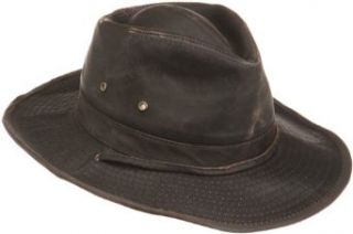 Dorfman Pacific Weathered Cotton Outback Hat With Chin