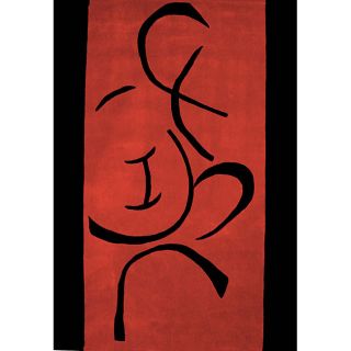 Hand tufted Asian Red Modacrylic Rug (5 x 7)