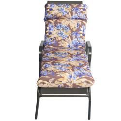 Bria Floral Outdoor Brown/ Purple Chaise Lounge Chair Cushion
