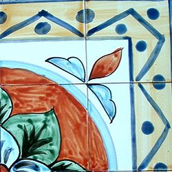 Hand painted Mosaic Ceramic Tiles (Set of 16)