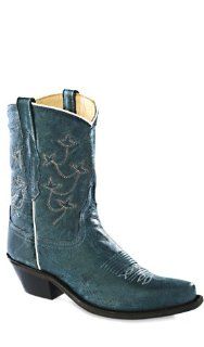  OLD WEST Vintage Denim Blue Short Shaft Cowgirl Boot Shoes