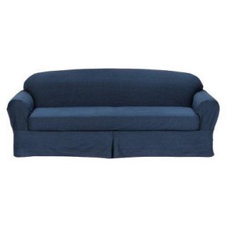 Twill Blue Denim 2 piece Sofa Slipcover