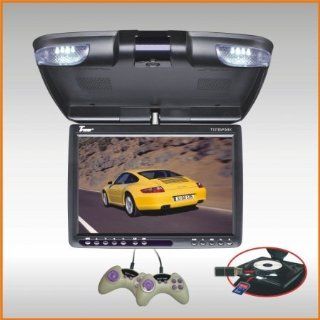 Tview T137dvfdbk 13 Black Widescreen Flip Down Lcd Car Monitor W/dvd