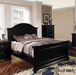 Eastern King Size Bed Contemporary Style Black Finish