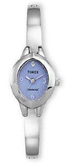 Timex 24761 Silver Tone Womens Dress Watch with Blue Face & Genuine