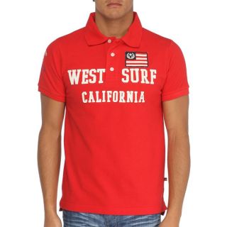 WEST SURF CALIFORNIA Polo H Rouge   Achat / Vente POLO WEST SURF