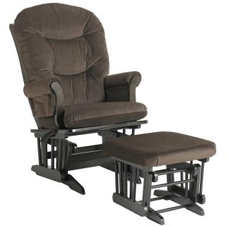Dutailier Ultramotion Hardwood Brown Reclining Glider and Ottoman See