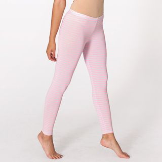 American Apparel Womens Pink Stripe Leggings (XS)