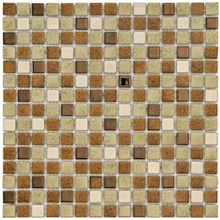 SomerTile 12.25x12.25 in Metal Downtown 3/4 in Beige Porcelain Mosaic