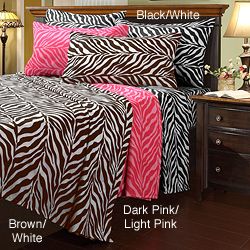 Sweet JoJo Designs Pink/ Black/ White Zebra Print 3 Piece Girls Full