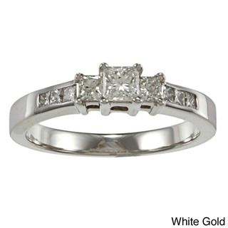 14k Gold 1/2ct TDW Princess Diamond Engagement Ring (I J, I1 I2