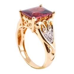 Michael Valitutti 14k Gold Rhodolite Garnet and Diamond Accent Ring