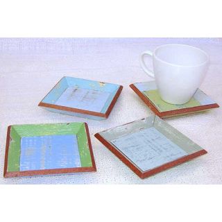 Set of 4 Recycled Wood Coastlife Drink Coasters (Thailand) Today $26
