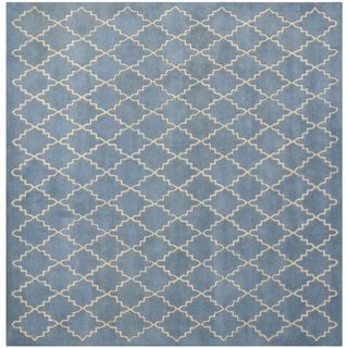 Safavieh Handmade Moroccan Blue Grey Wool Rug (7 Square)