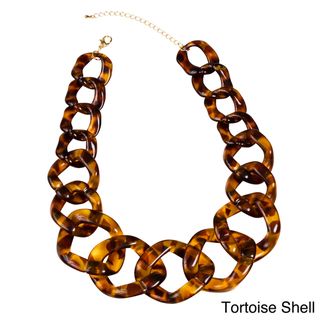 NEXTE Jewelry Goldtone Tortoise Shell or Bone Lucite Link Necklace