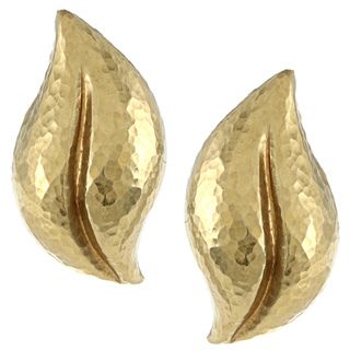 Tiffany 18k Yellow Gold Paloma Picasso Leaf Earrings