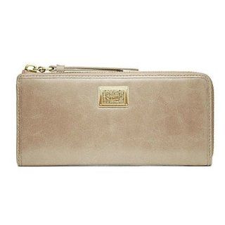 Coach Poppy Leather Slim Zip Wallet 46070 (Sand) Shoes
