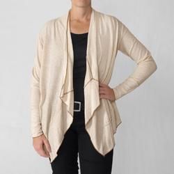 California Bloom Womens Ribbed Detail Open Front Cardigan