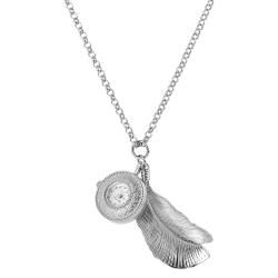 Geneva Platinum Womens Silvertone Leaf Necklace Watch Today $24.99