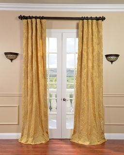 Magdelena Golden Faux Silk Jacquard Curtains