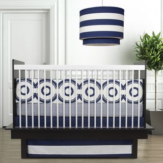 Oilo Wheels Cobalt Blue 3 piece Crib Bedding Set