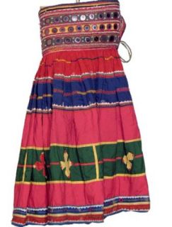 Ethnic Banjara Handmade Vintage Mirror Skirt Costume M