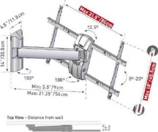 Adjustable Television Wall Mount (50 inch Maximum)